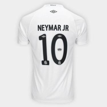 Imagem de Camisa Santos I 25/26 Neymar N 10 Torcedor Umbro Masculina, Branco, Ci
