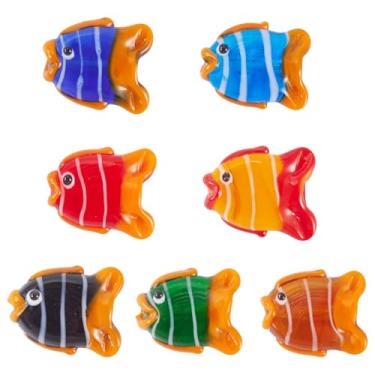 Imagem de Craftdady 7 peças Peixe palhaço contas de vidro pulseira artesanal de peixe contas de artesanato adorável oceano animal chaveiro contas para brincos faça você mesmo, colar de joias 20-21,5 mm