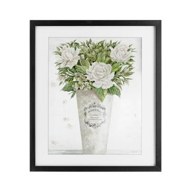 Imagem de Stupell Industries Impressão emoldurada preta Les Fleurs Des Roses sob vidro, design de Cindy Jacobs, 21 x 17