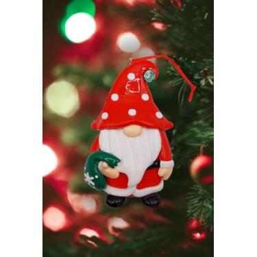 Imagem de Wizardi Enfeite de Natal - Papai Noel de gengibre brilhante com bolsa. Decoração festiva F07-N2-7-E2511B