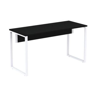 Imagem de Mesa Escritório P25 Tub Pandin 170 Cm (larg) X 70 Cm (prof) Tampo Mdp Preto Pé Aço Tubular Branco