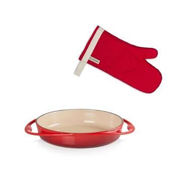 Imagem de KIT LE CREUSET ASSADEIRA TARTE TARTIN 28CM E LUVA P/ FORNO VERMELHO
