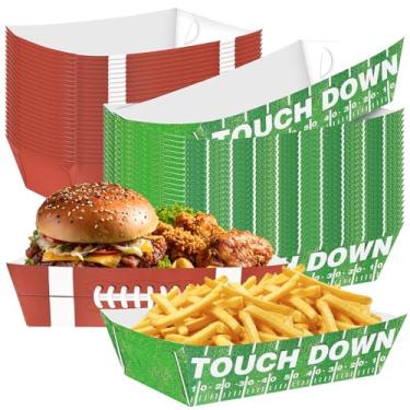 Imagem de Gistome 50 bandejas de lanche de futebol – recipientes de comida de papel para tocar e campo de futebol, caixas descartáveis de lanche de festa para dia de jogo, porta traseira e eventos com tema