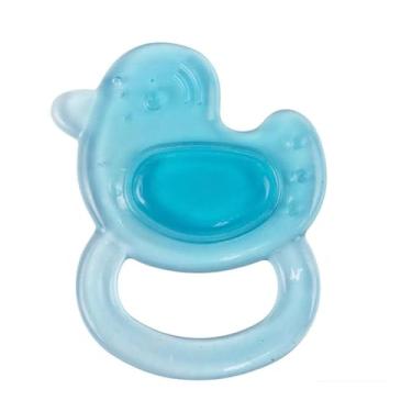Imagem de Mordedor Com Agua Pato Azul Para Bebê 10cm