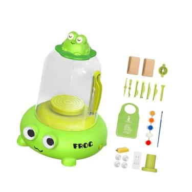 Imagem de Esquirla Torno de cerâmica elétrico para crianças e pais, brinquedo educativo interativo para criação de arte artesanal, máquina de cerâmica para iniciantes de, Verde