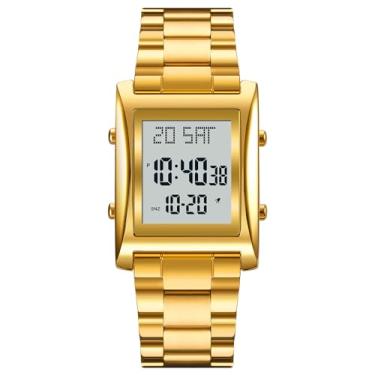 Imagem de ZJchao Relógio Esportivo de Tempo Duplo Masculino, Relógio Com Luz de Fundo Com Cronômetro Digital LED para Corrida e Esportes Ao Ar Livre.Relógio à Prova D'água 50M, Adequado para (Ouro)