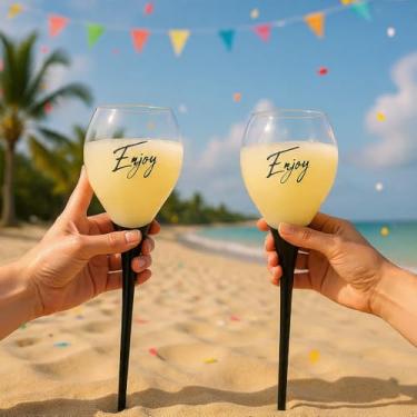 Imagem de Chega de Taças Quebradas na Praia: O Kit com 2 Taças Wine Que Leva Elegância e Praticidade para Seus Momentos ao Ar Livre