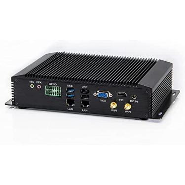 Imagem de Partaker PC industrial sem ventoinhas, mini computador desktop com Intel Core I7 10510U Quad Core CPU, 8GB RAM 128GB SSD, 6xCOM, 4xUSB 3.0, 4xUSB 2.0, 2xLAN, GPIO, porta HD, VGA, Wi-Fi, PS/2, Windows 10 Pro