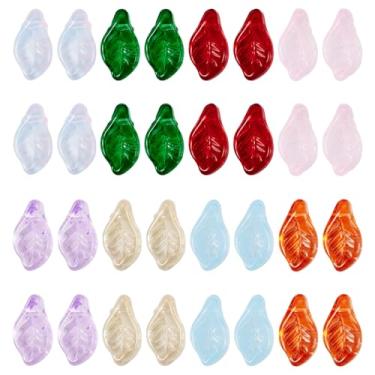 Imagem de 50 peças de contas de vidro de folha espaçadoras soltas para colar faça você mesmo, pulseira, brinco, fabricação de joias, berloque estético, miçanga para chaveiro, telefone, Starp, artesanato, cores