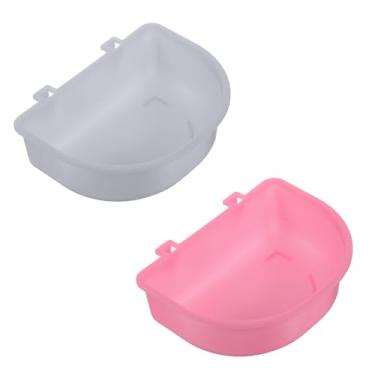 Imagem de Pacote com 2 pratos de comida de porquinho-da-índia, tigela de comida de coelho, tigela de alimentação de pássaros, para coelhos, hutch, hamster, filhotes, cães, porquinho-da-índia, furão, chinchila