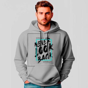 Imagem de Moletom Canguru Estampado Never Look Back REF1495-Masculino