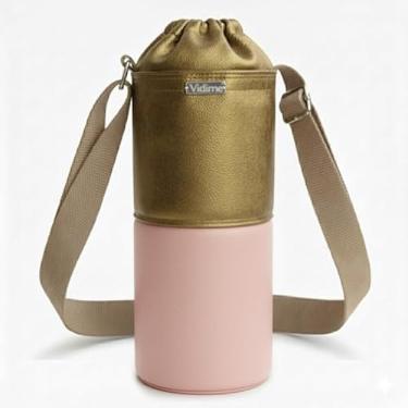 Imagem de Bolsa Térmica (OURO COM ROSA) RAMIERE para Garrafa de 500 ML em Couro Sintético - Coleção Cores VERÃO 2026