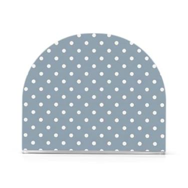 Imagem de Porta-guardanapos de mesa chiques círculos azuis de bolinhas, porta-guardanapos antiderrapante, pacote com 2, porta-guardanapos para restaurante