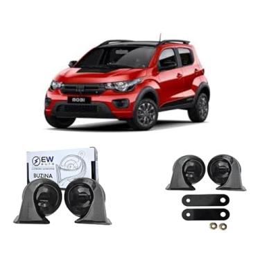 Imagem de BUZINA AUTOMOTIVA CARACOL (PAR) GRAVE/AGUDO PARA MOBI 2016 > 2024 - TIGER AUTO