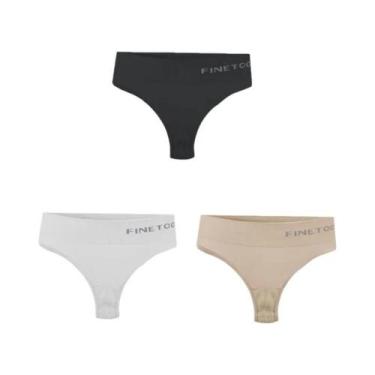Imagem de Conjunto De 3 Calcinhas Sem Costura De Cintura Alta Para Mulheres FINE