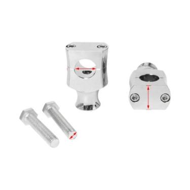 Imagem de Suporte De Guidão De Motocicleta Em Alumínio Preto Cromado 2X 7/8 1 Po