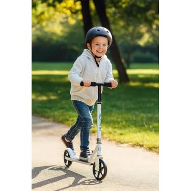 Imagem de Patinete Runon com suporte de parada - Branco menino menina Juvenil até 90Kg
