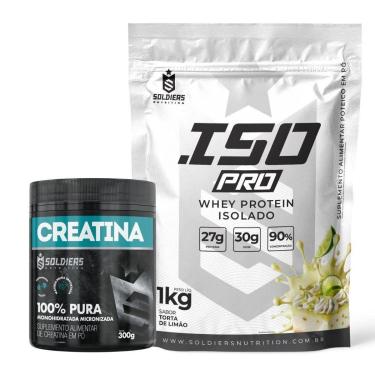 Imagem de Kit: Whey Protein Isolado ISO PRO 1kg + Creatina Monohidratada 300g - Soldiers Nutrition-Unissex