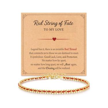 Imagem de HGDEER Pulseira feminina com cordão vermelho To My Love Girlfriend, One Size, Sem Pedra Preciosa