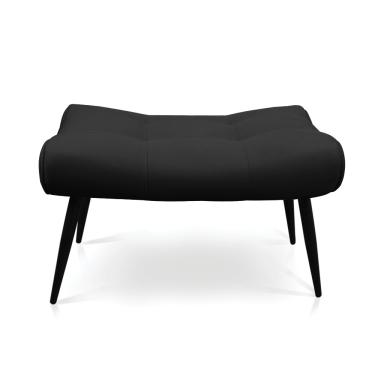 Imagem de Puff Sher Suede Preto Pés Palito de Ferro - D'Rossi