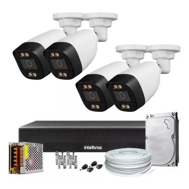 Imagem de Kit 4 Câmeras Segurança Color 1080p 2.8mm Dvr Intelbras 1tb