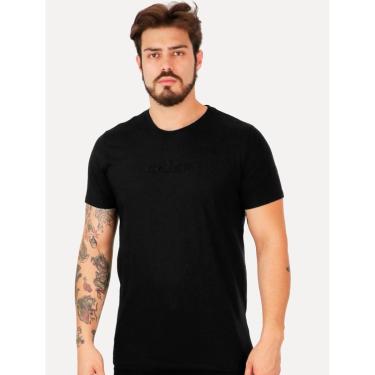 Imagem de Camiseta Colcci Masculina Slim Embossed Logo Preta-Masculino