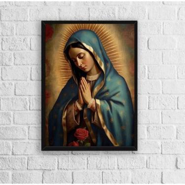 Imagem de Quadro Decorativo Imaculado Coração De 24x18cm - Vidro Preta