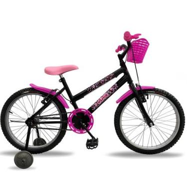Imagem de Bicicleta Aro 20 C/ Rodas Power Bike Bella Infantil Feminina, Preto