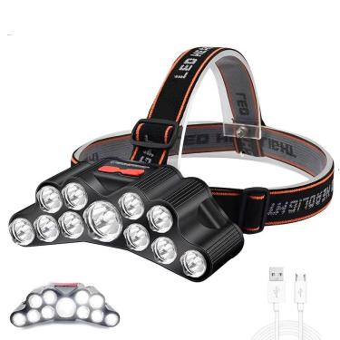 Imagem de Lanterna Cabeça Gold Sports Holofote 11 Led Recarregável 4 Model Bateria de Lítio A Prova Água