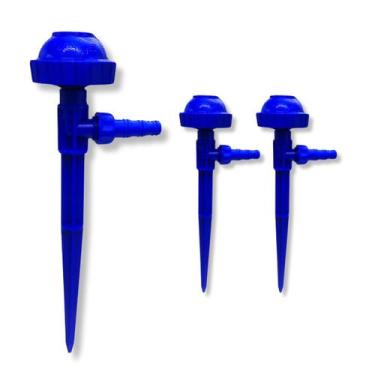 Imagem de Kit 3 Aspersor Vulcão Rosca 1/2 + Haste 30cm c/ Adaptador - Agrojet, A