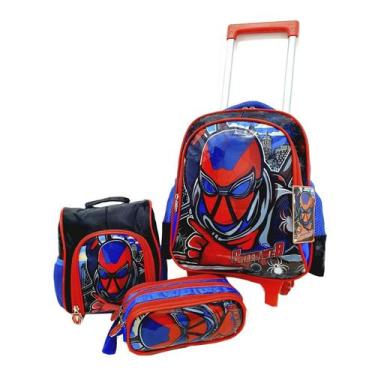 Imagem de Kit Mochila De Rodinhas Lancheira Estojo Speed Web Escolar