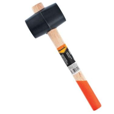Imagem de Martelo Borracha Preta Cabo Madeira 225g 1 Peça SPARTA