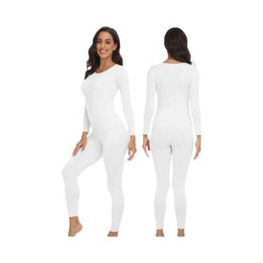 Imagem de Conjunto De Roupa Térmica Ultra Macia Para Mulheres, Camiseta E Calça 