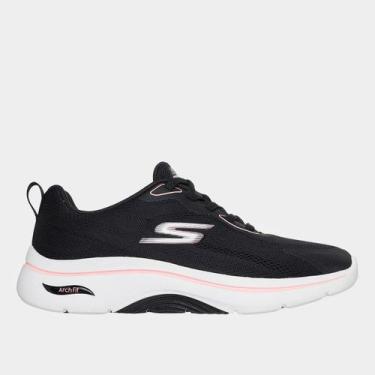 Imagem de Tênis Skechers Go Walk Arch Fit 2.0 Cassy Feminino, Preto, Pink, 39