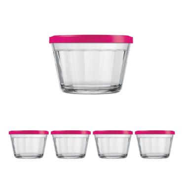 Imagem de Kit Pote Copo Americano C/Tampa Cor Sortida 150ml Nadir 4Un