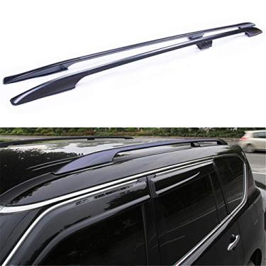 Imagem de UDP 2 peças de barras transversais de trilho lateral de teto de teto de alumínio para Nissan Patrol Y62 Armada 2017 2018 2019 2020 Preto