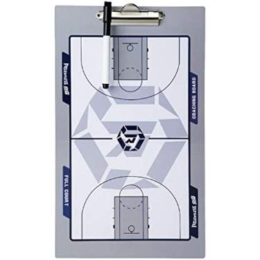 Imagem de Quadros de basquetebol magnéticos porta-papéis de treino tático, material plástico reforçado, design de frente e verso, 40 x 24 cm, marcador de apagamento a seco, apagador, ferramenta