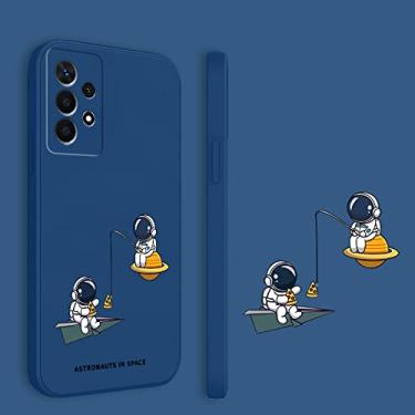 Imagem de Para Samsung Galaxy A23 Case Astronaut Square Liquid Silicone Matte Soft Shockproof Bumper Phone Cases, dark blue1, For Samsung S22Ultra