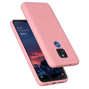 Imagem de E Segoi Capa para Moto G Play 2021, capa de borracha de gel de silicone líquido, à prova de choque, forro de microfibra macio, almofada compatível com Motorola Moto G Play 2021 de 6,5 polegadas (rosa)