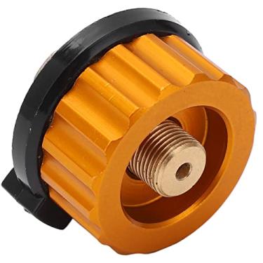 Imagem de Shanrya Adaptador de fogão de acampamento, liga de alumínio fácil de usar e adaptador de cilindro de saída de cobre autodesligamento para caminhadas ao ar livre