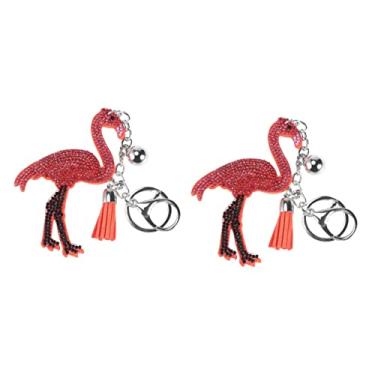 Imagem de ABOOFAN 2 Pçs De Contas Chaveiro Tassel Chaveiro Pingente Chaveiro Bolsa Acessório Bolsa Chaveiro Faça Você Flamingo Acessórios Para Chaveiro Contas De Pintura Chaveiros