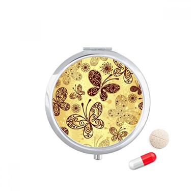 Imagem de Caixa de comprimidos de papel de parede borboleta amarela para armazenamento de remédios