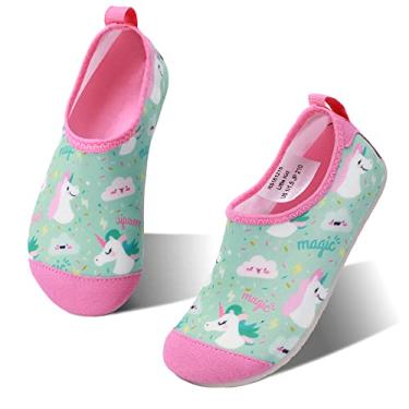 Imagem de Meias infantis hiitave para piscina e bebês de secagem rápida e antiderrapante, com pés descalços para nadar e nadar na praia, Pink/Unicorn, 3.5-4 Big Kid