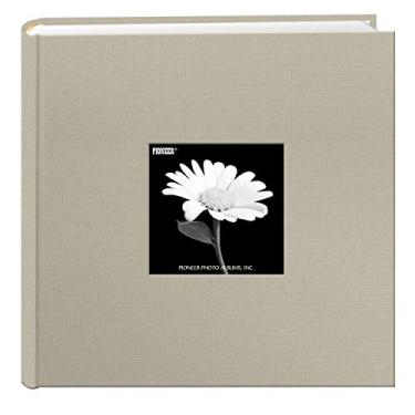 Imagem de Álbum de fotos com capa de moldura de tecido, 200 bolsos, comporta fotos 10 x 15 cm, bege biscotti