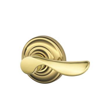 Imagem de Maçaneta de mão direita champanhe com acabamento Andover trava não giratória, latão brilhante (F170 CHP 605 E RH)