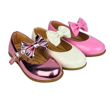 Imagem de Kit Com 3 Pares Sapatilha Infantil Menina feminina do 20 ao 34 Direto Da Fabrica Super Confortavél SPT505 (Rosê Espelhado, Branco e Rosa Bale, br_footwear_size_system, little_kid, numeric, numeric_27)