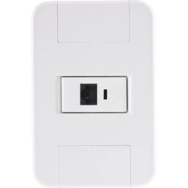 Imagem de Conj 4x2 1 Tomada Rj45 Cat. 6 Tramontina Tablet Branco