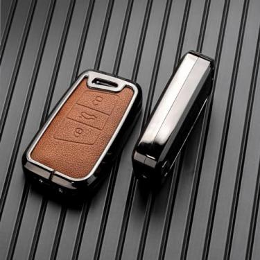 Imagem de LAVIYE Protetor de couro da tampa da tampa da chave do carro, para VW Volkseagen Passat B8 Magotan para Skoda Superb A7 Kodiaq Acessórios do assento