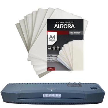 Imagem de Plastificadora A3 Aurora + Refil Polaseal Para Plastificação A4 100 Un