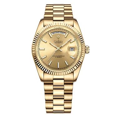 Imagem de CADISEN Relógio masculino design mecânico automático 100 m à prova d'água marca luxo aço inoxidável relógio H0mage, 8215 ouro, Mecânica